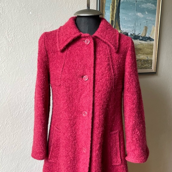 Vintage 1950s long wool and mohair blend coat size small - Picture 4 of 16